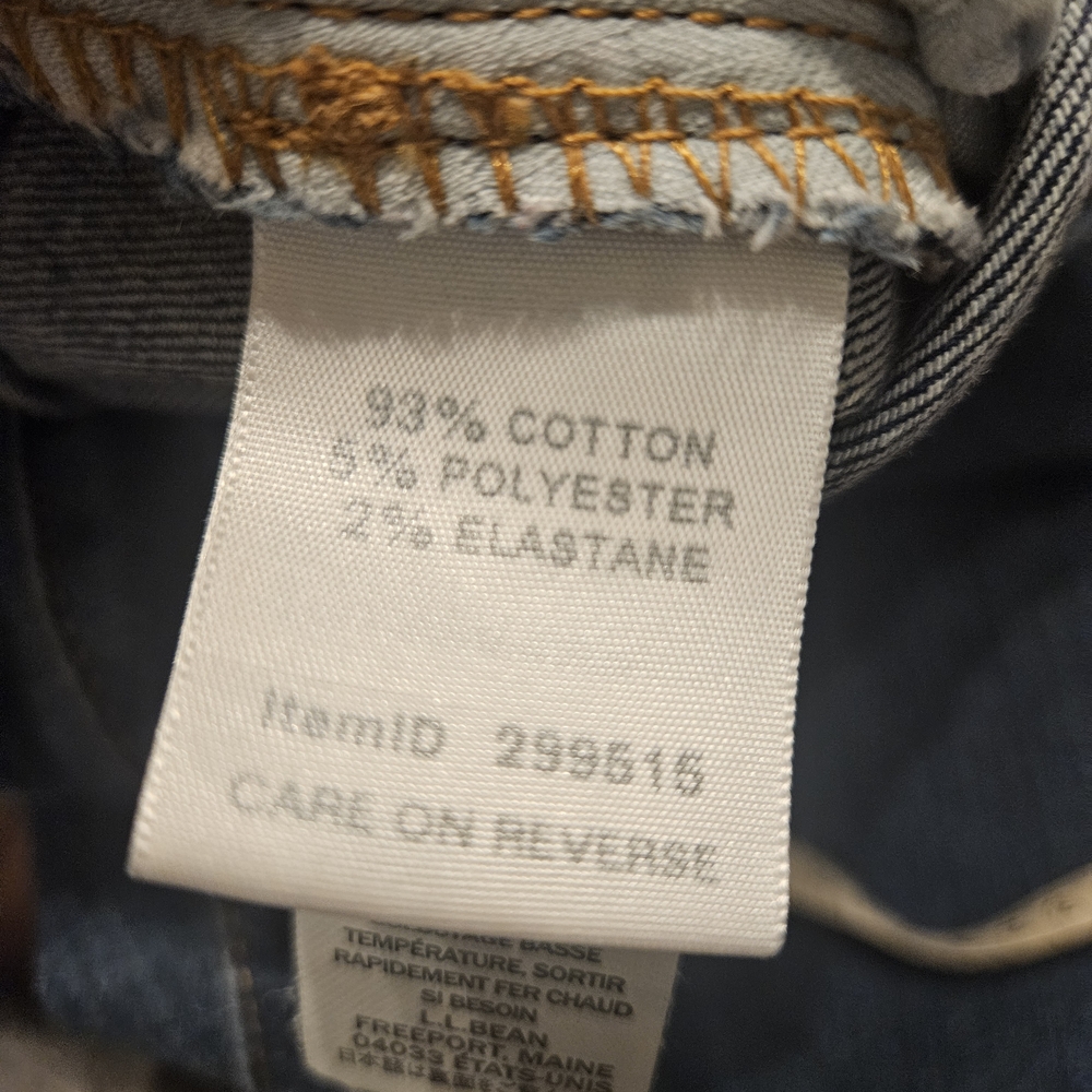 L.L. Bean Straight Leg Blue Jeans Size 18 Petite EUC - Picture 7 of 10